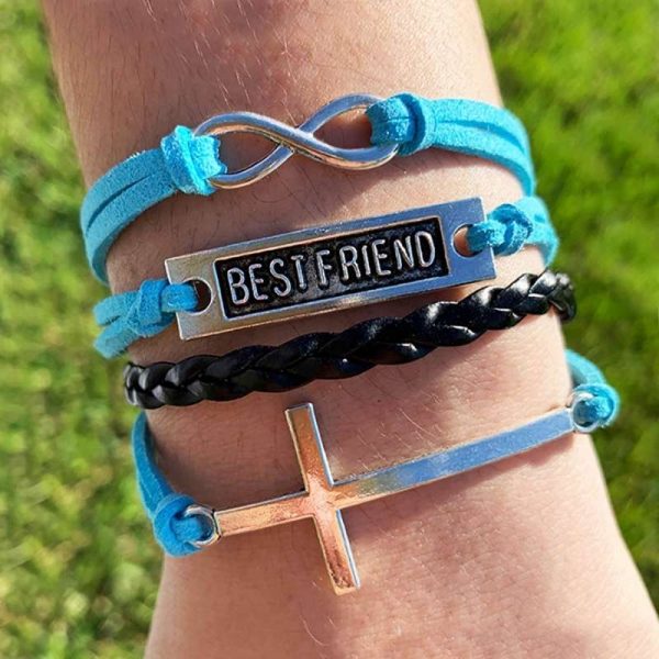 Best Friends Forever Cross Bracelet