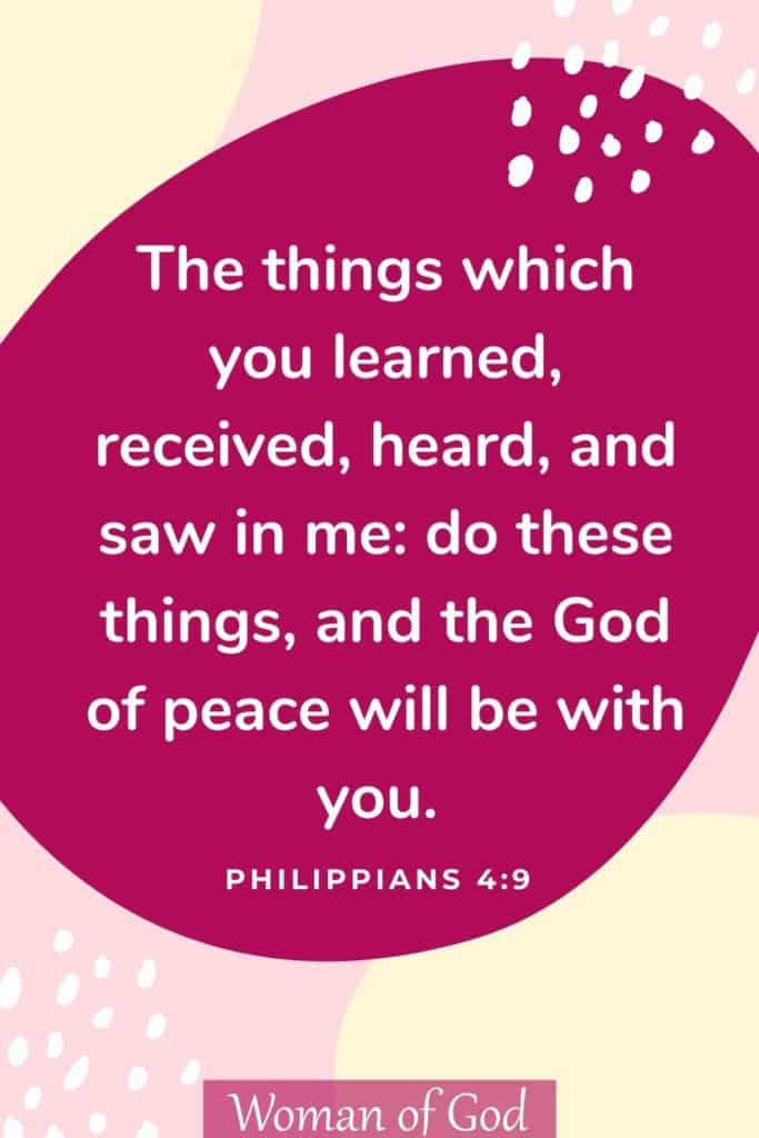 Philippians 4:9 Bible Verse pin