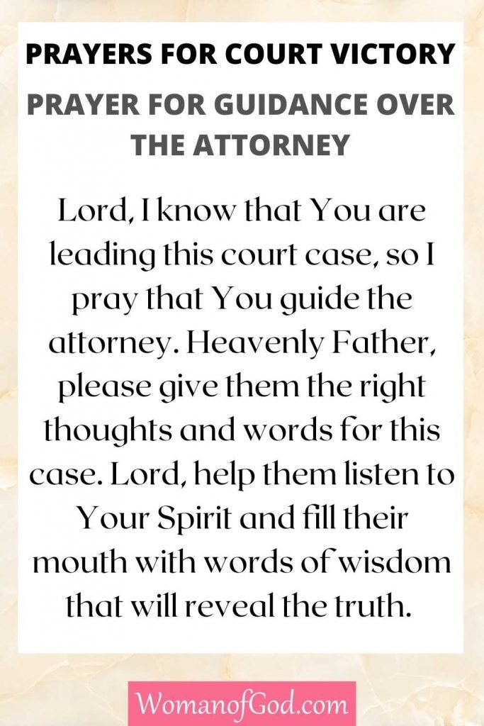Prayers for Court Victory Prayer For Guidance Over The Attorney