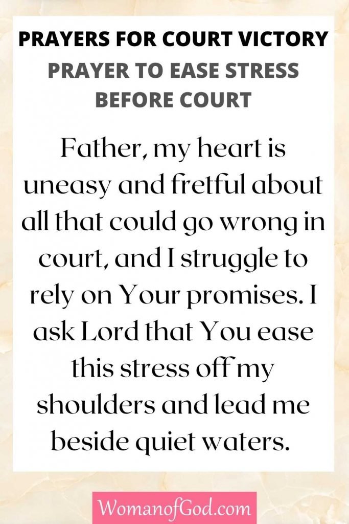 Prayers for Court Victory Prayer To Ease Stress Before Court
