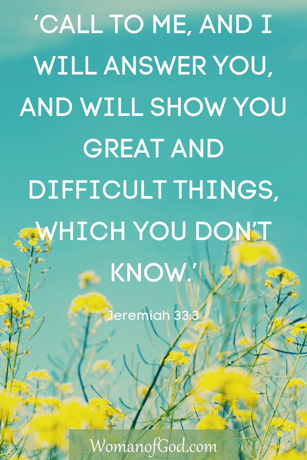 Verse of the Day Jeremiah 33:3